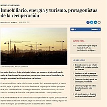 Inmobiliario, energa y turismo, protagonistas de la recuperacin